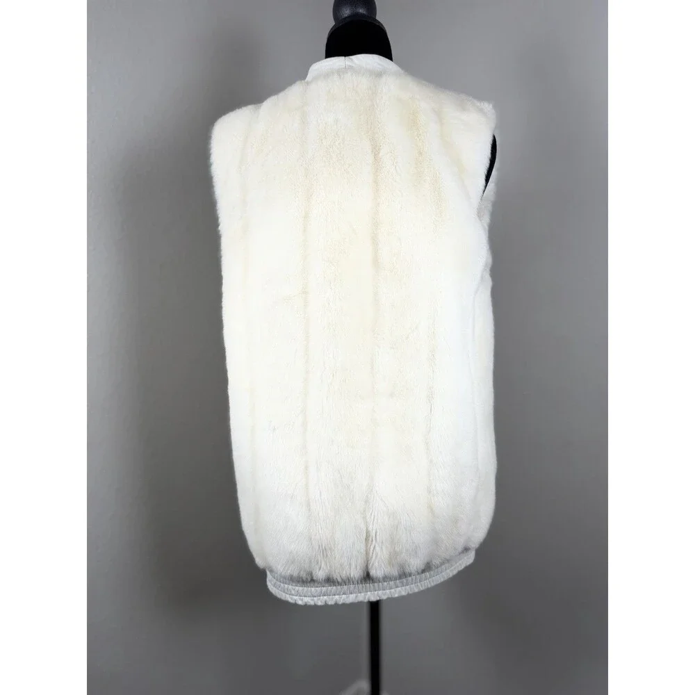 Vintage 70s Faux Fur Vest White Albert Schuman Lilli Ann Made in England-No size - Picture 3 of 7